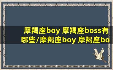 摩羯座boy 摩羯座boss有哪些/摩羯座boy 摩羯座boss有哪些-我的网站